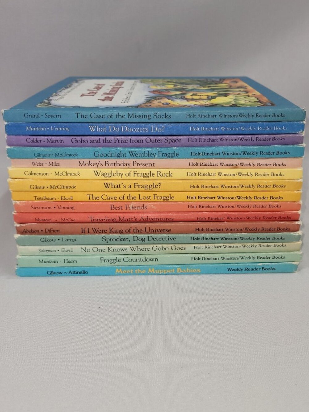 Fraggle Rock & Muppets 1980s Vintage 15 Hardcover Book Set by Weekly Reader